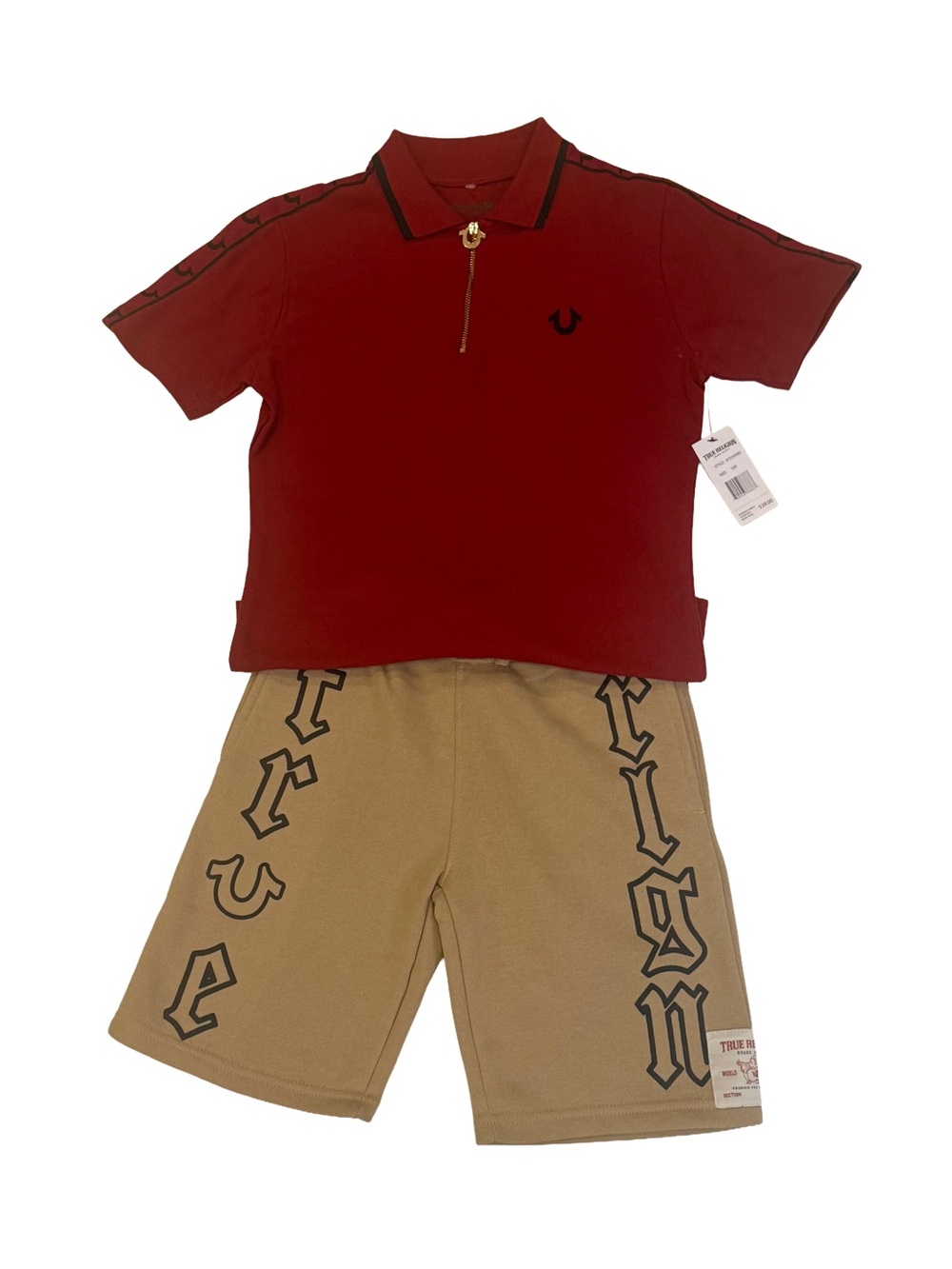 True Religion Boys Polo Shorts Bundle Size S/8 Gold Horseshoe Streetwear NWT